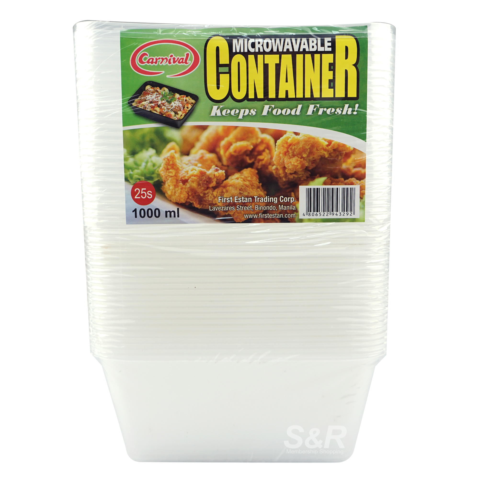 Carnival Microwavable Food Container 1000mL 25pcs Carnival Microwavable Food Container 1000mL 25pcs